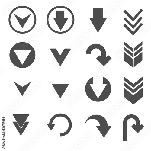 Free Download down arrow sign icons set vector - GFXLoad