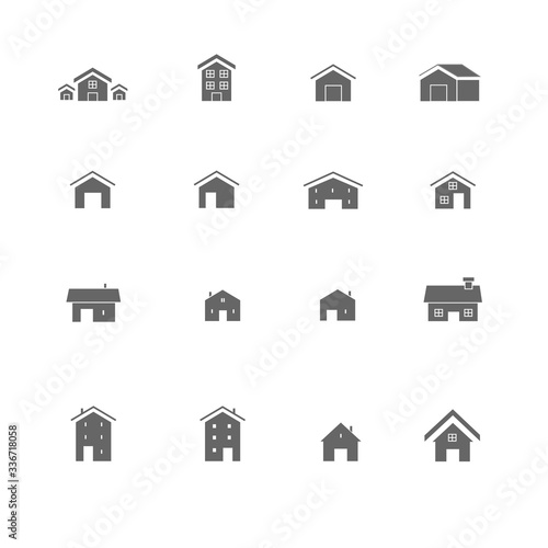 Residence icons set. home and house design in illustration