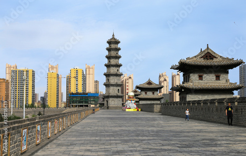 Datong, China , Wenfeng Pagoda in  Datong City Wall photo