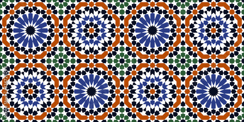 Geometric Islamic Seamless Pattern for decoration greeting card or interior. Vector Illustration.
