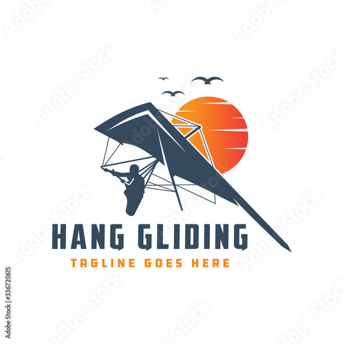 Hang gliding flying sports logo