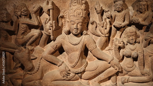 Mumbai, Maharastra/India- April 03 2020: Primitive art in ancient India.  photo