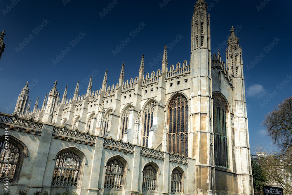 The town of Cambridge with its old buildings in England