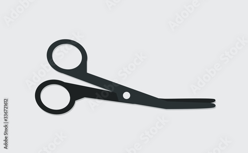 Medical equipment. Isolated scissors icon in the background - vector