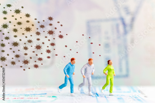 Miniature model runs away from coronavirus 2019-ncov flu infection.