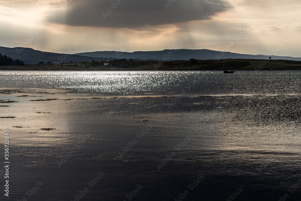 Firth of Lorn between Scotland and the Isle of Mull, this dark cloud over the sea.