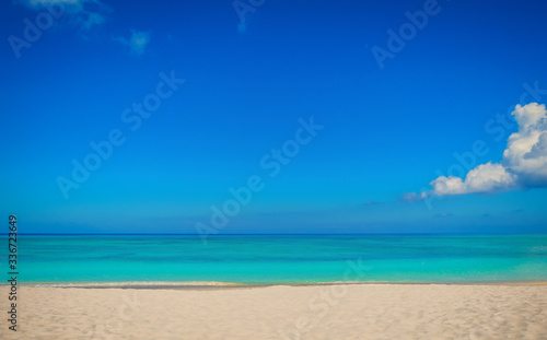 Empty Seven Mile Beach in the Caribbean during confinement  Grand Cayman  Cayman Islands