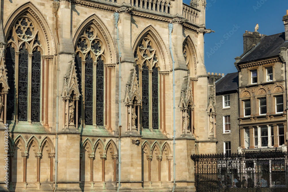 The town of Cambridge with its old buildings in England The town of Cambridge with its old buildings in England