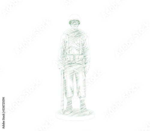 3d illustration of the soldier