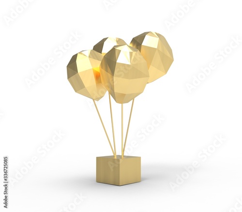 3d illustration of the low poly balloons