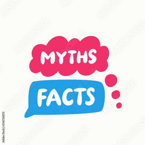 Myths and facts. Concept illustration.
