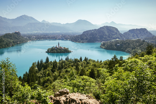 Obraz na płótnie Lake Bled panoramic view in Slovenia w salonie