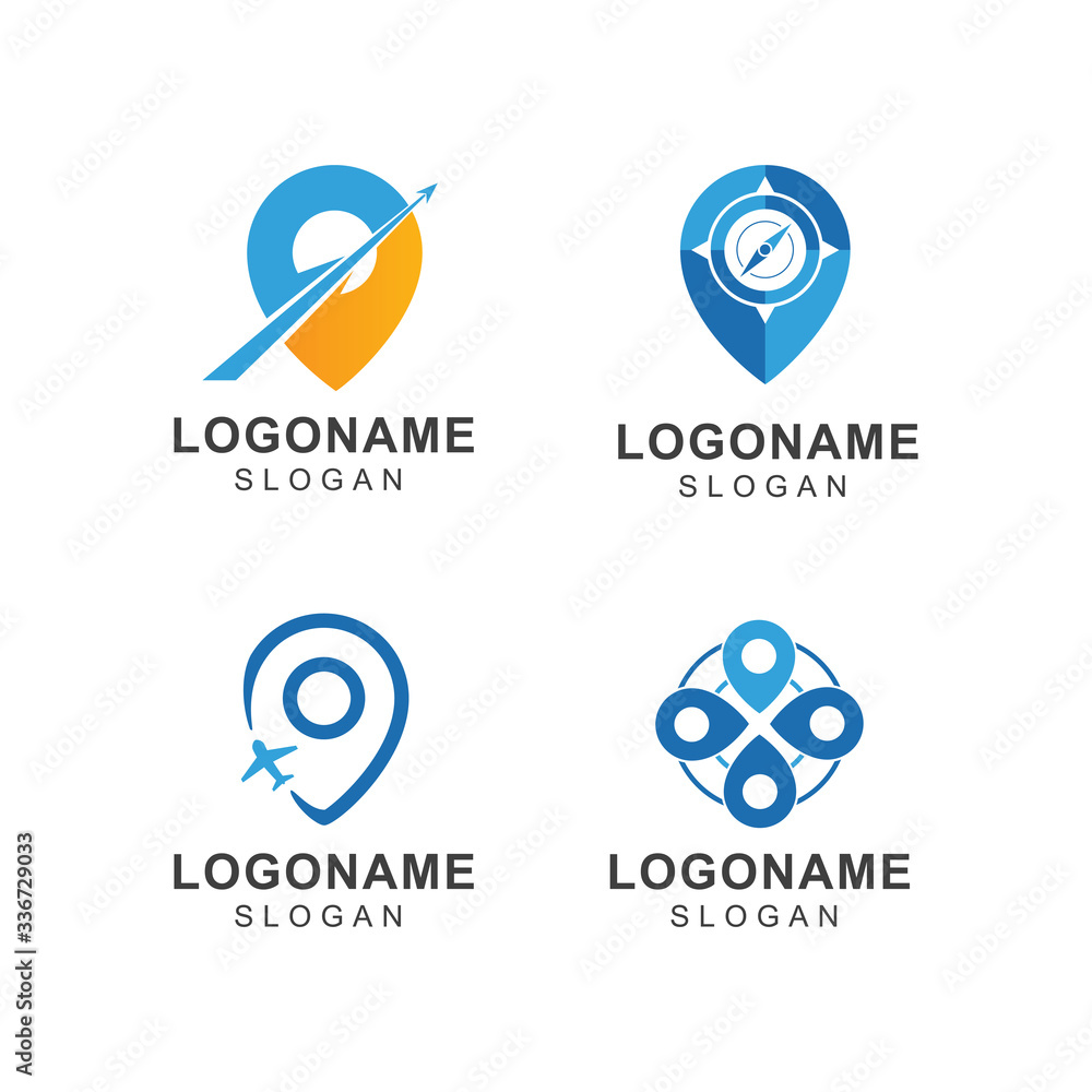 travel logo design with posision symbol travel logo design with posision symbol