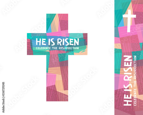 Easter cross_abstract festive-He is risen-3