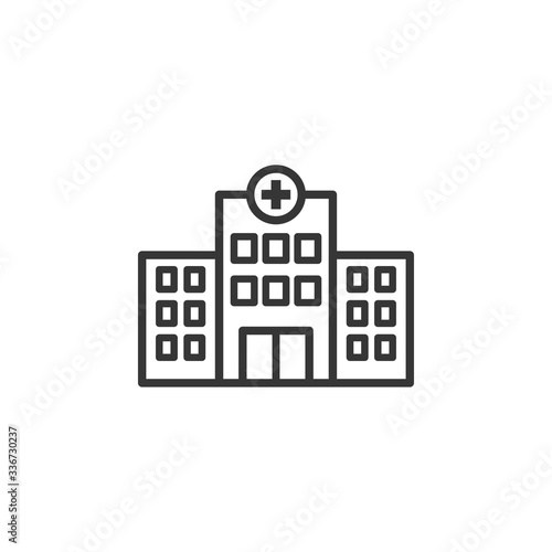 Hospital Icon Vector Illustration. Hospital Building Icon Symbol. © Idhham
