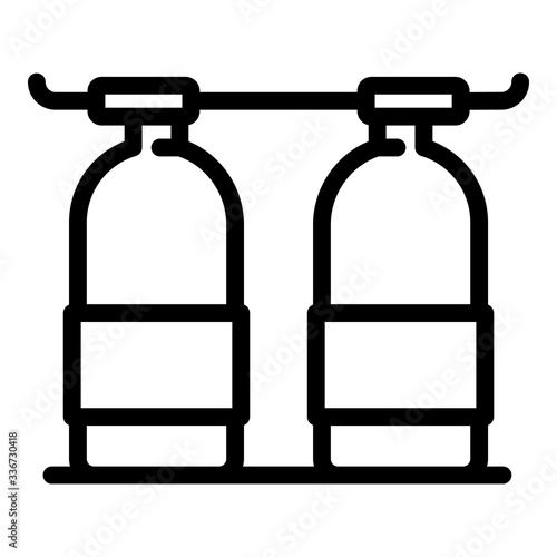 Oxygen tanks icon. Outline oxygen tanks vector icon for web design isolated on white background