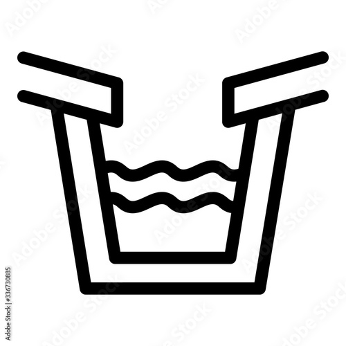 Trough gutter icon. Outline trough gutter vector icon for web design isolated on white background