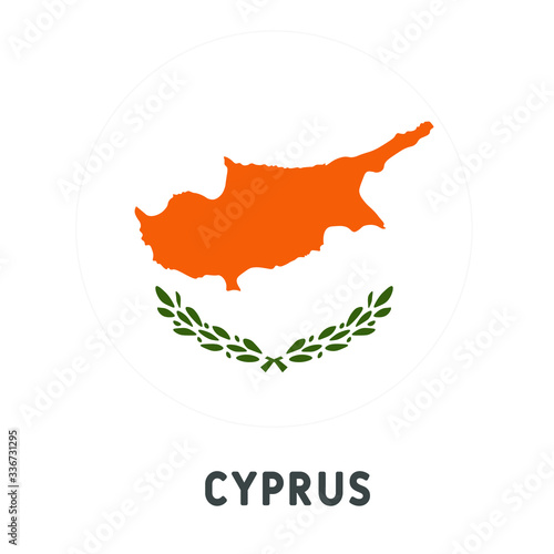 Round Cyprus flag vector icon isolated, Cyprus flag button