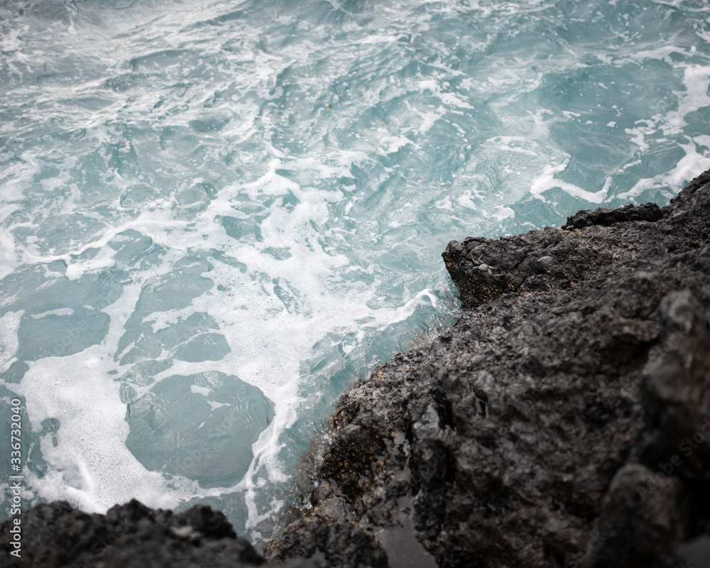 waves on the rocks