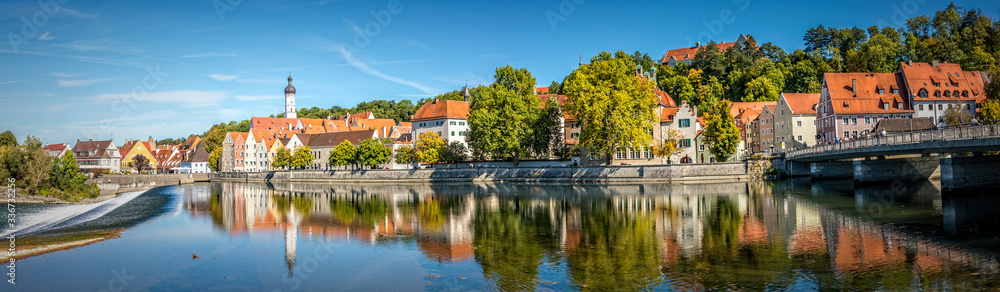 Panoramic view over historic downtown of Landsberg am Lech, Bavaria