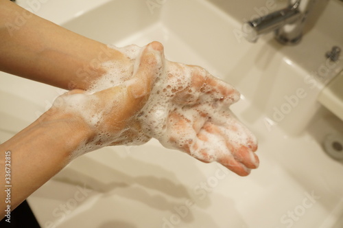 COVID-19 coronavirus prevention is one of the most important ways to wash hands with water and soap. The point is to make foam using a hand soap and wash slowly and carefully over 20 seconds or more.