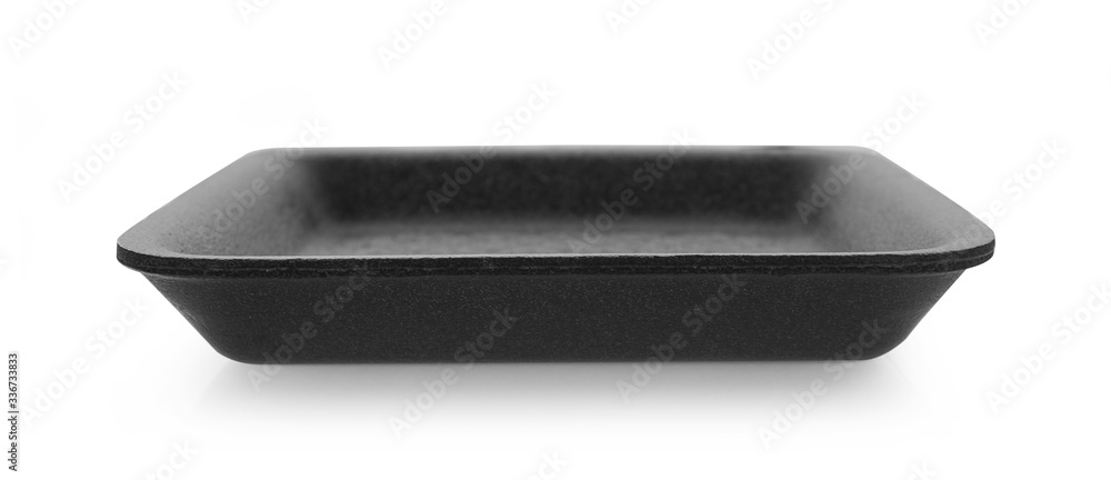 black Foam box isolated on white background black Foam box isolated on white background