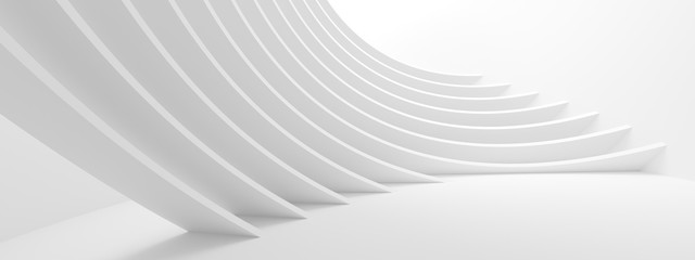 Papier peint photo Couloir et Hall Architecture minimaliste abstraite blanche  © radharamana