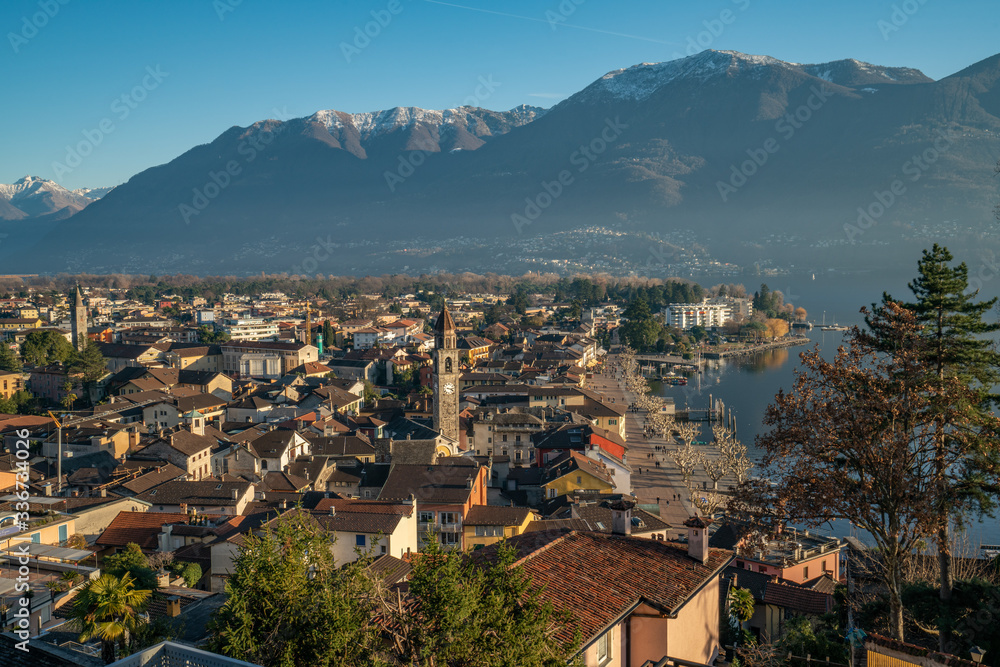 panoramic view of Ascona in Switzreland