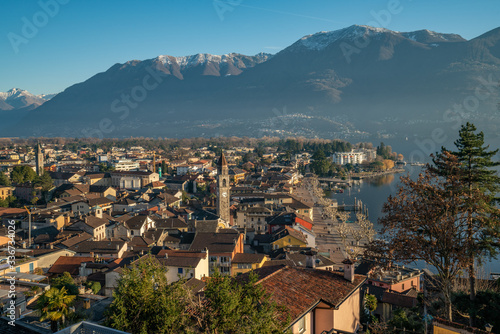 panoramic view of Ascona in Switzreland photo