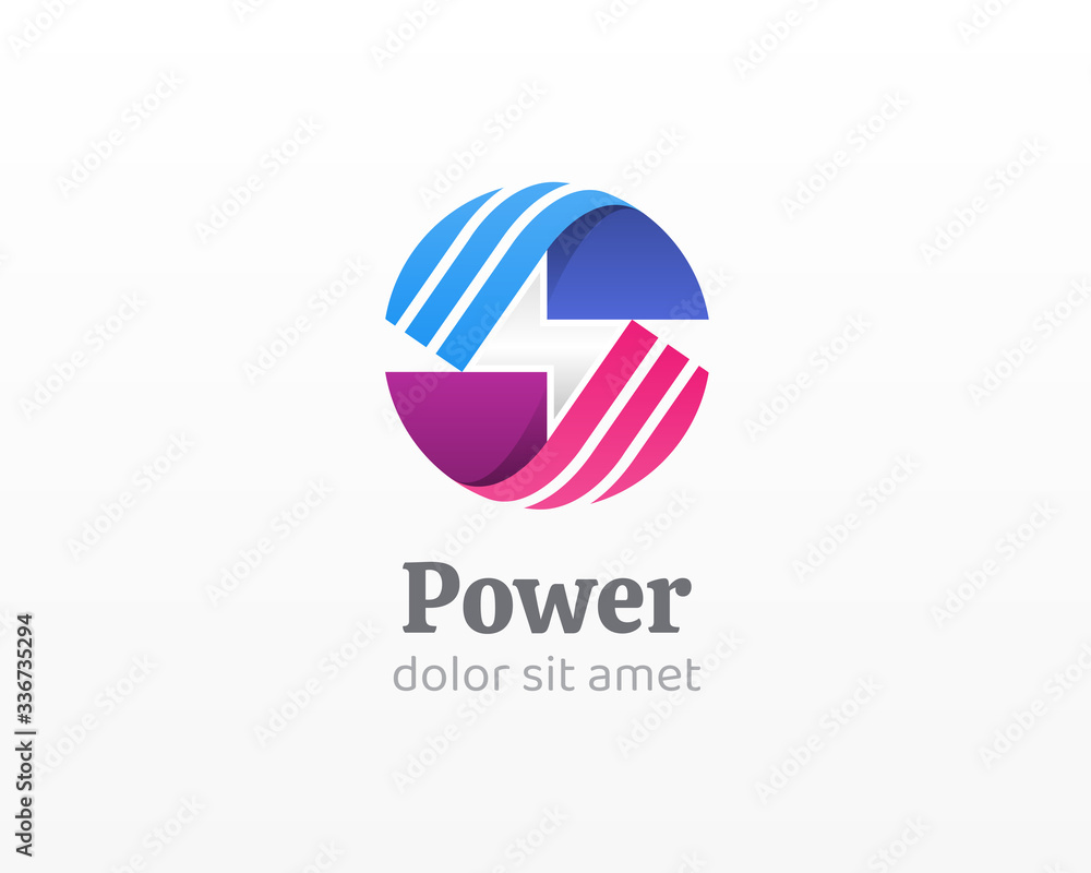 Power energy logo. Strong circle energy icon Power energy logo. Strong circle energy icon
