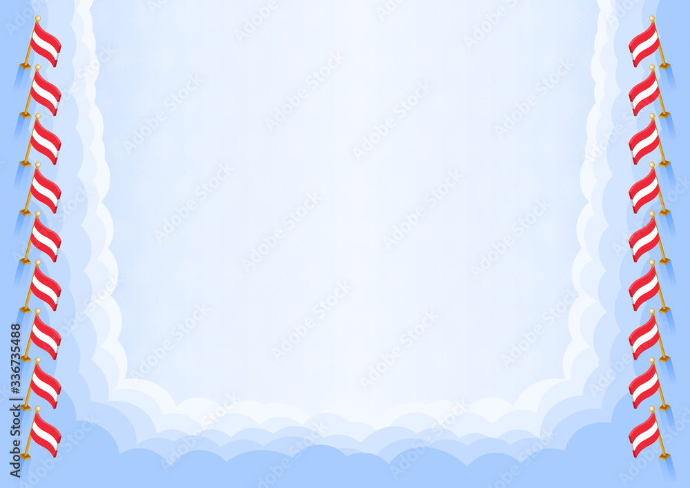 Fototapeta premium Horizontal frame and border with Austria flag