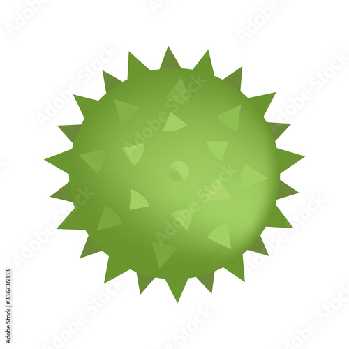 Spiked sensory ball of green color isolated on white. Vector illustration