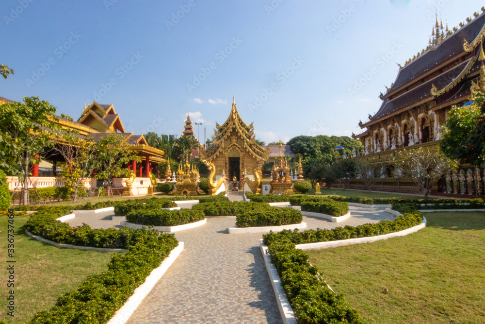 A beautiful view of buddhist temple Wat Saeng Kaew at Chiang Rai, Thailand. A beautiful view of buddhist temple Wat Saeng Kaew at Chiang Rai, Thailand.