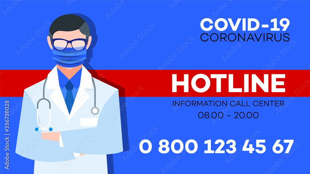 Information hotline call center Ncov (sars-cov-2, covid-19, coronavirus) support.
