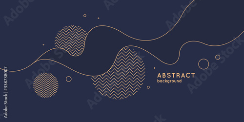 Poster with dynamic waves. Vector illustration in minimal flat style.