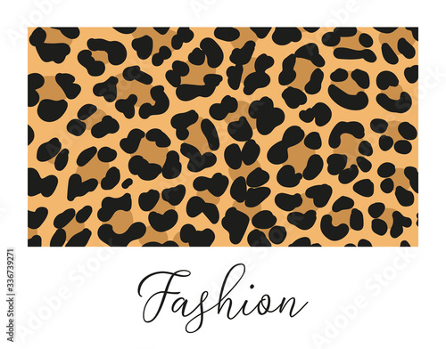 Fashion slogan on leopard pattern background