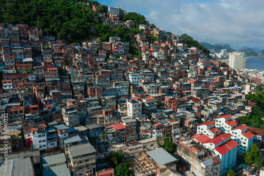 Favelas on one of the hills of Rio de Janeiro Brazil