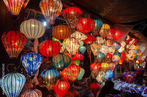 Variety of silk lantern in Vietnam  Hoi An