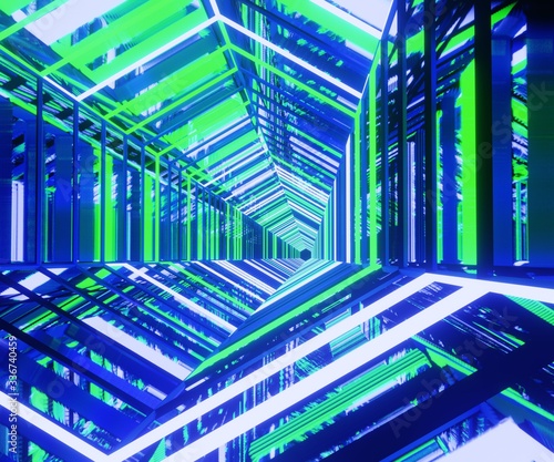 3d rendering, glowing lines, neon lights, abstract psychedelic background