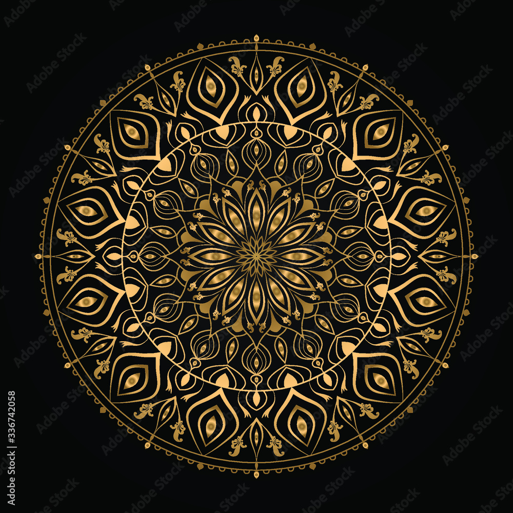 Luxury ornamental mandala design background  with golden 
arabesque pattern arabic islamic east style.  ornament elegant
 invitation wedding card , invite , backdrop cover banner