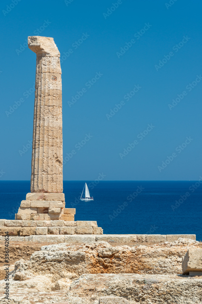 Capo Colonna, column of the Temple of Hera Lacinia, Crotone, district of Crotone, Calabria, Italy, Europe