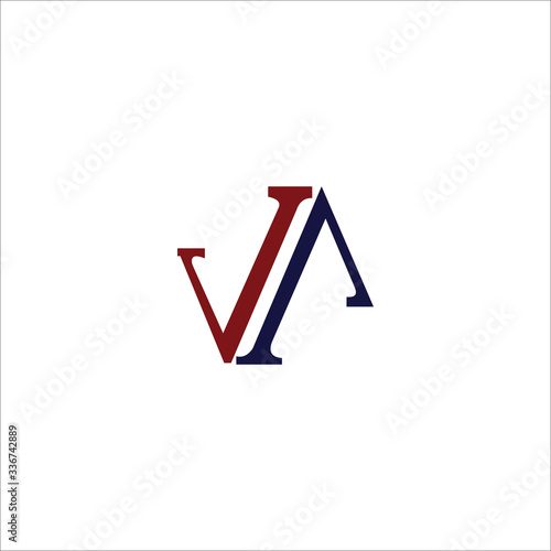 Initial letter va or av logo design template photo