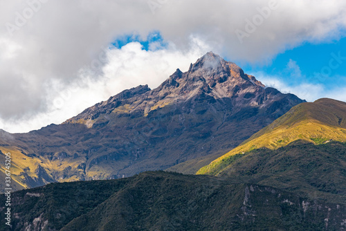 The Cotacachi Volcano in the Andes mountain range near Otavalo and Quito, Ecuador.