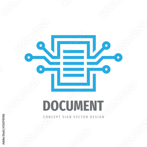 Data page concept logo template design. Digital document vector sign. Modern electronic technology icon.  