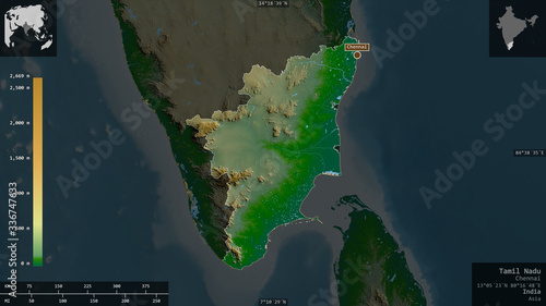 Tamil Nadu, India - composition. Physical