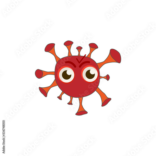 Coronavirus emoticon flat icon. isolated illustration element