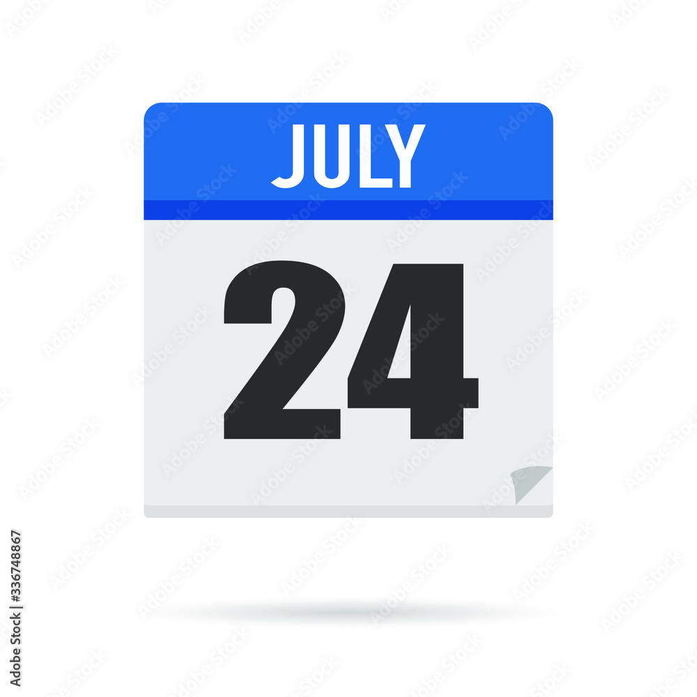 Blue Calendar icon flat style. Date, day, month. Vector illustration background for reminder, app, UI, event, holiday, office document and logo. isolated object and symbol. from year collection