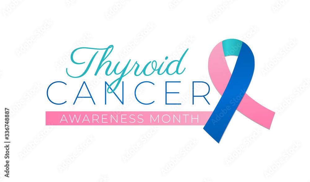 Thyroid Cancer Awareness Month Isolated Logo Icon Sign Thyroid Cancer Awareness Month Isolated Logo Icon Sign