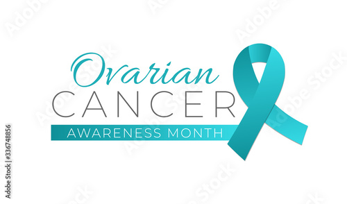 Ovarian Cancer Awareness Month Isolated Logo Icon Sign