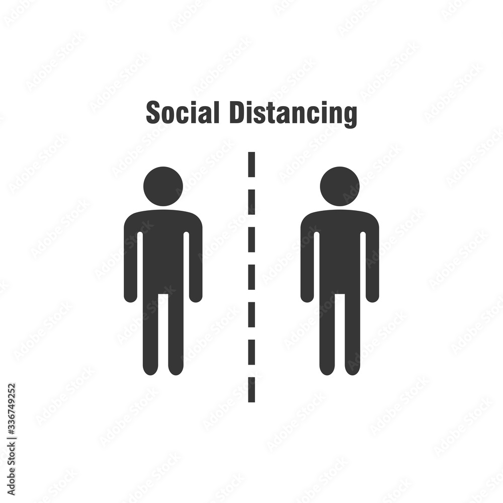 Social Distancing Icon Vector Illustration Social Distancing Icon Vector Illustration